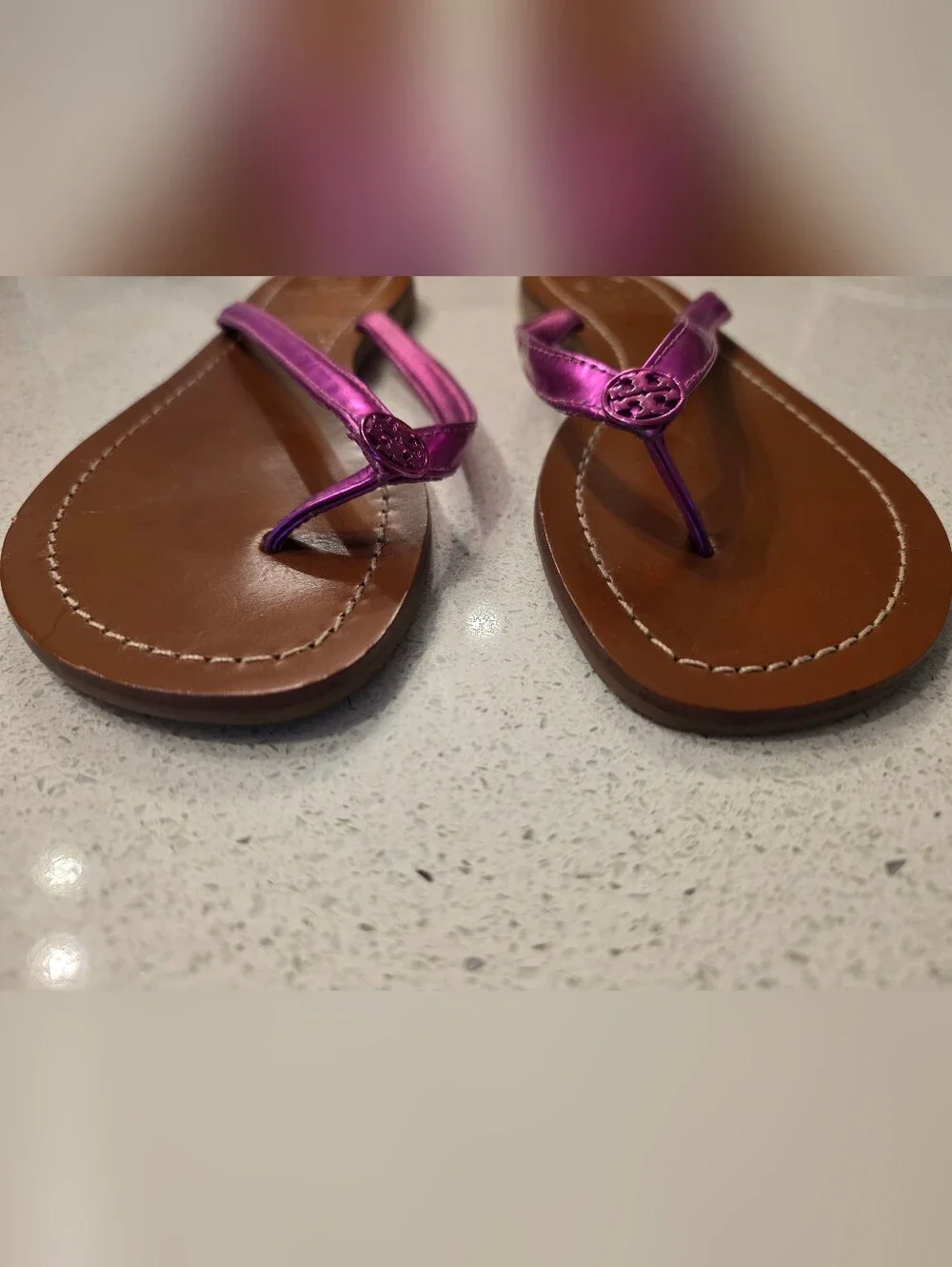 Tory Burch Metallic Flip-Flop Sandals - Women's